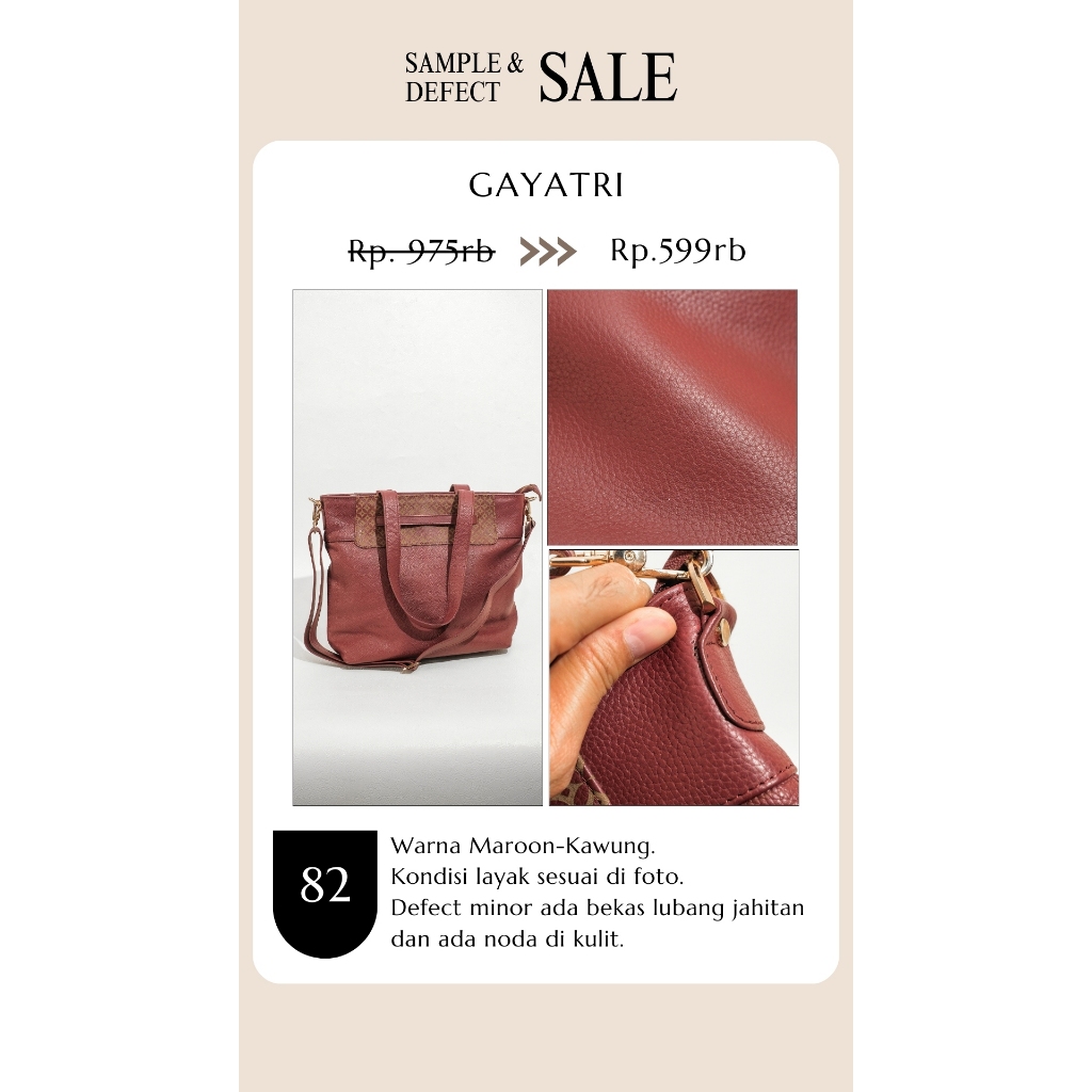 Leswan - Defect Sale Gayatri Bag Warna Maroon