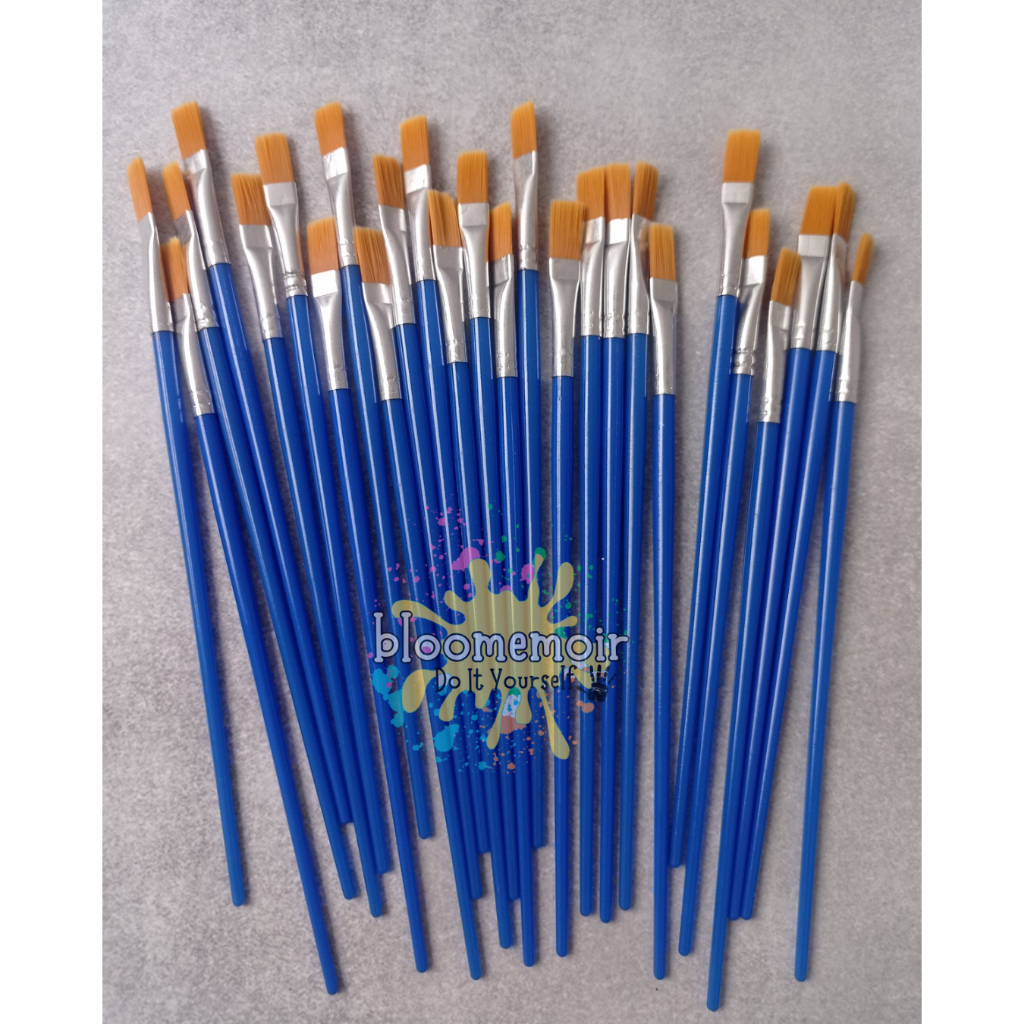 Satuan Kuas Lukis Nylon Round / Flat Kuas Lukis Akrilik