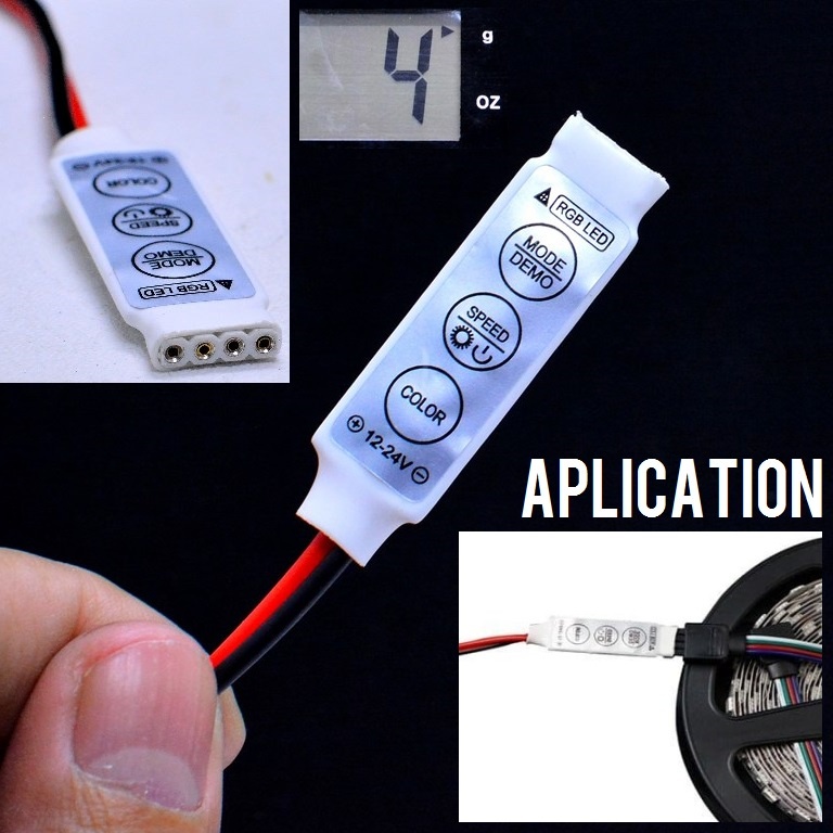 19C MODUL LED 4 PIN Rgb Controller Dimmer Rgb Kontroler Controler 12v - 24v 6a 12 Volt 24 Volt