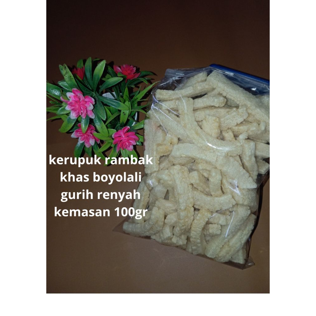 Kerupuk rambak jari stik / kerupuk rambak tepung tapioka khas boyolali kemasan 100gr