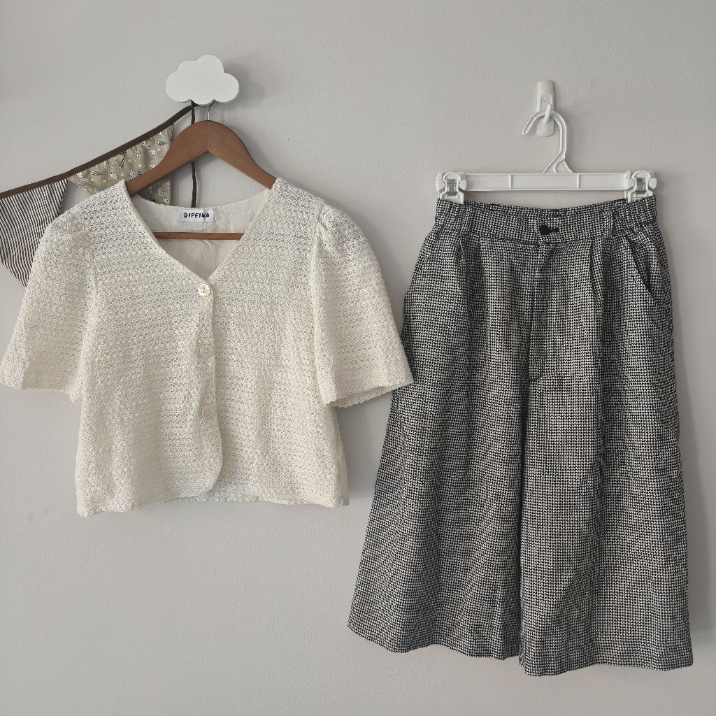 Set baju celana wanita rajut