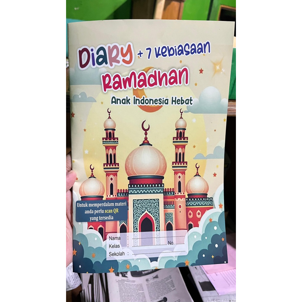Buku Diary Ramadhan +7 Kebiasaan Anak Indonesia Hebat Besar HVS dengan QR