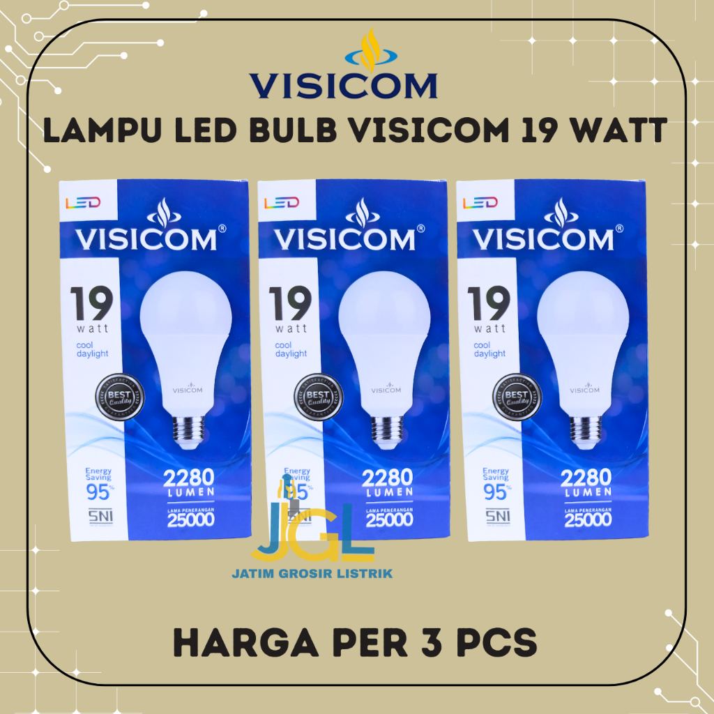 Paket 3 Pcs Visicom Lampu LED Visicom 19 Watt Bergaransi 1 Tahun