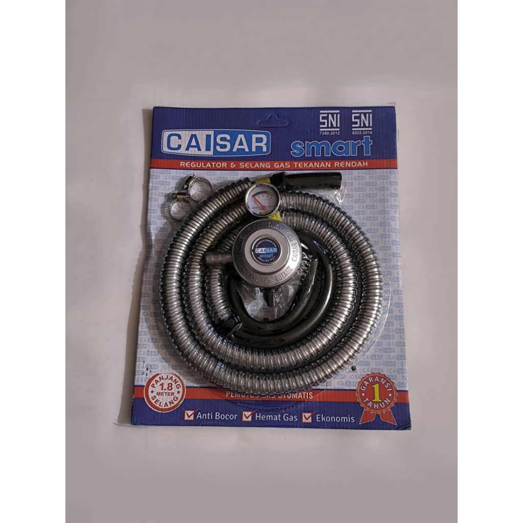 Selang + Regulator MTR Caisar 1.8 Meter, Anti Bocor, Aman & Kuat, Untuk Kompor Gas LPG.