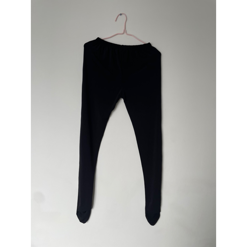 Legging Wudhu Muslim Hitam Full Celana Panjang Wanita Stretch Karet Big Size Jumbo Preloved
