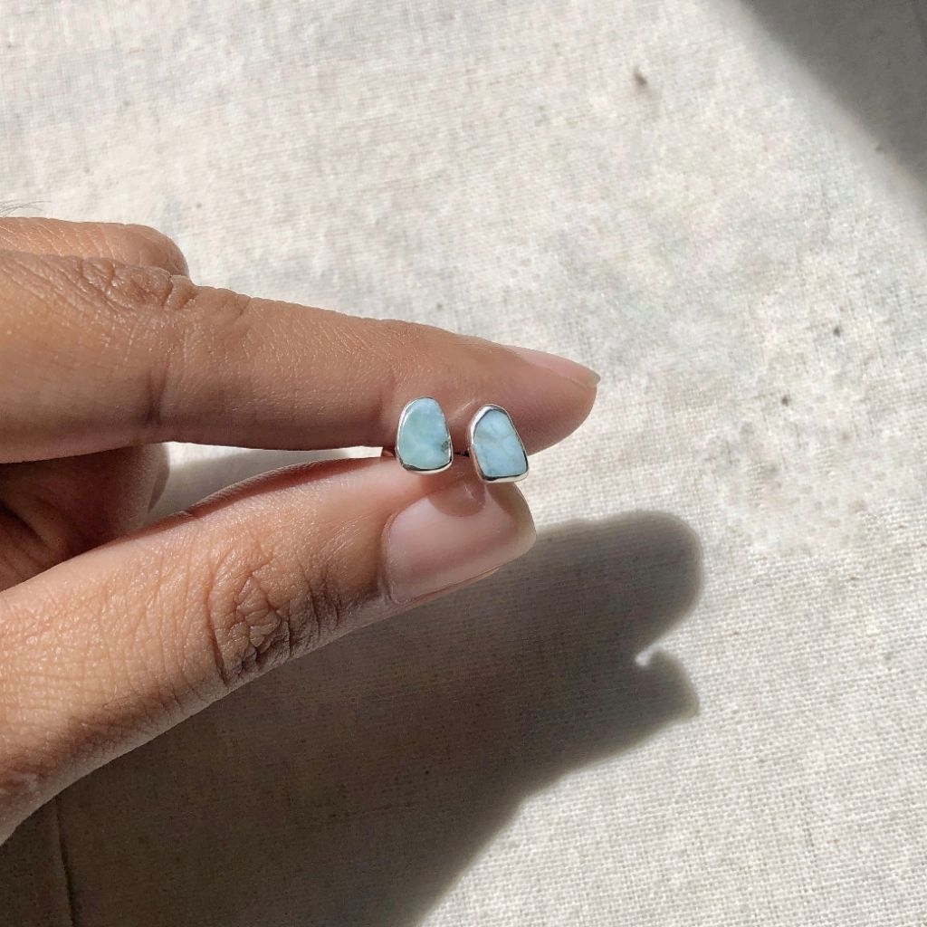 Rara Larimar Stud Silver Anting Tusuk Perak 925 Ariant Jewellery Bali