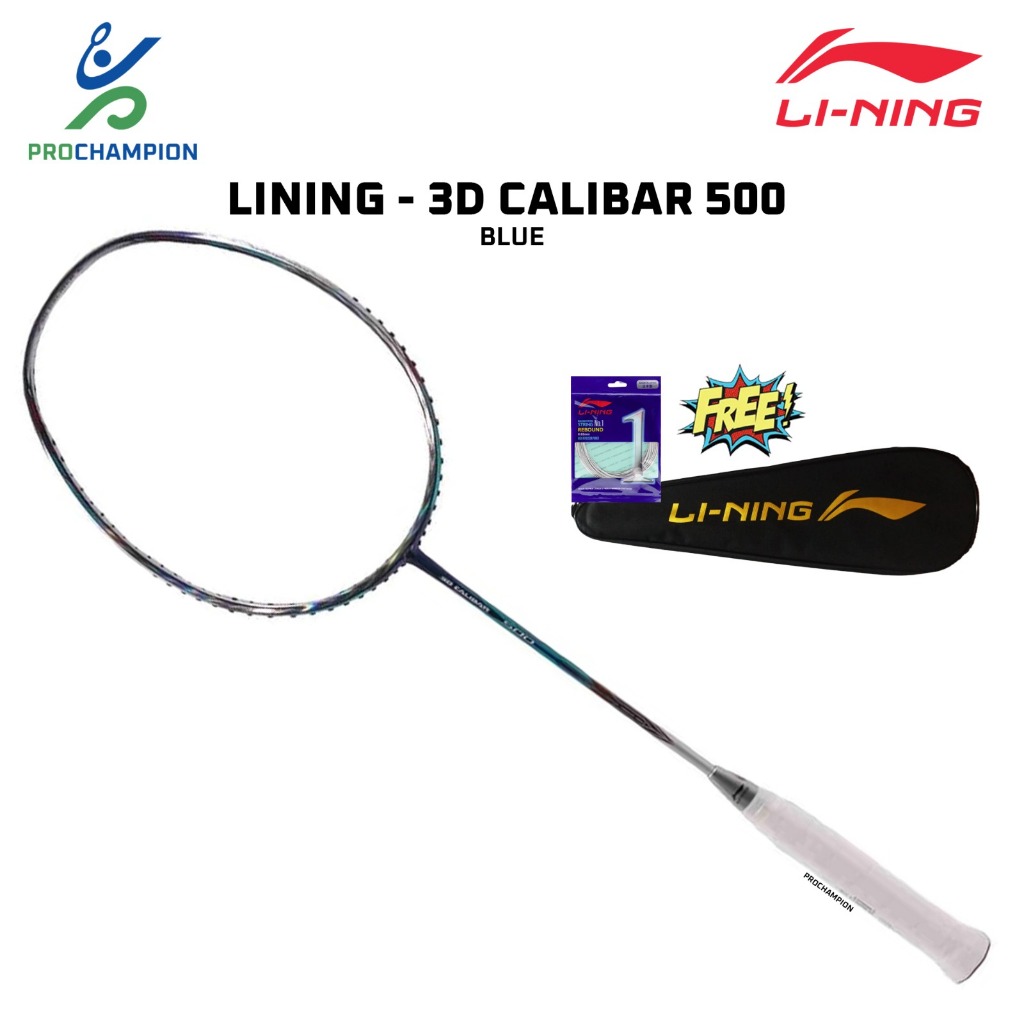 Raket Badminton Lining 3D Calibar 500 Blue