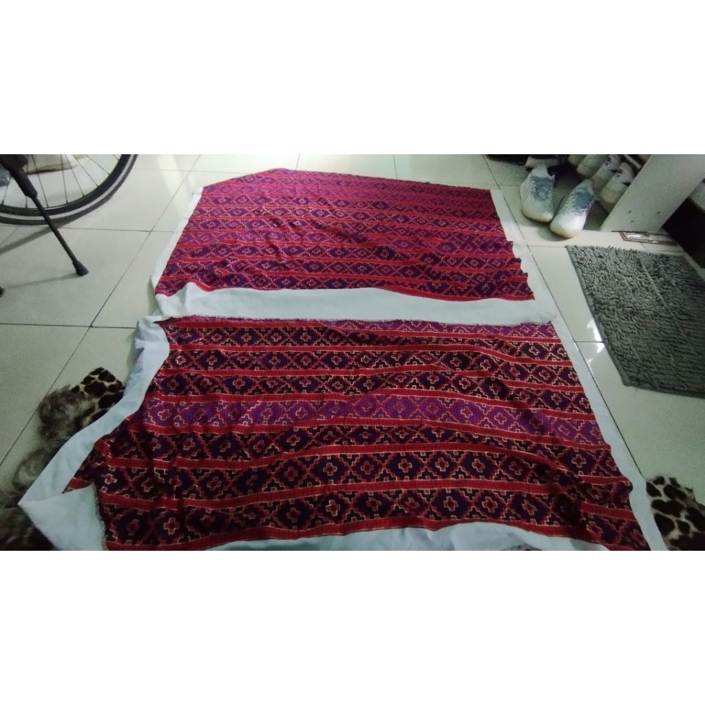 Syal batik ungu 65 x 110 cm READY