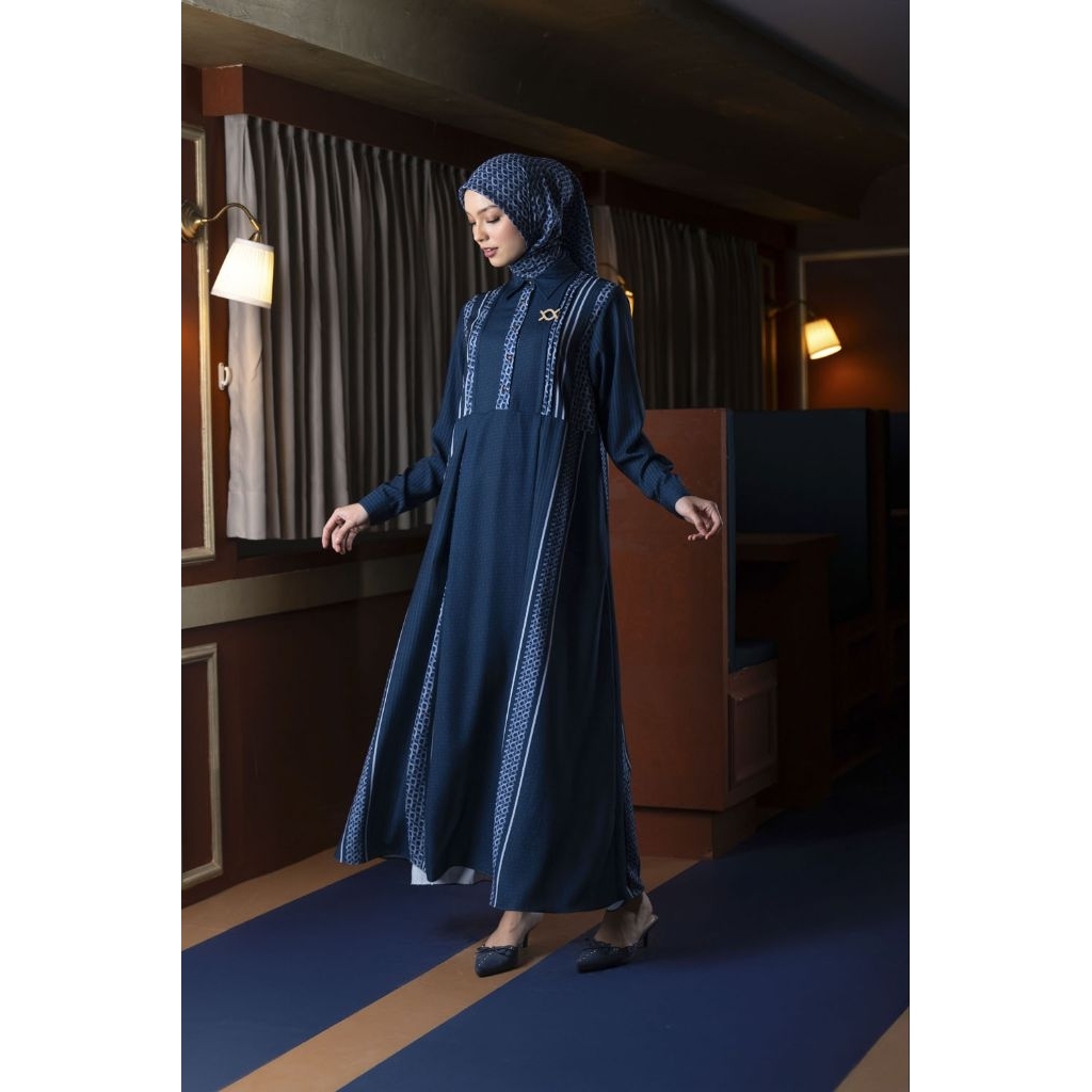 [New]WK Wearing Klamby Monogram Minera Dress Blue Pansy, Tuscan Olive