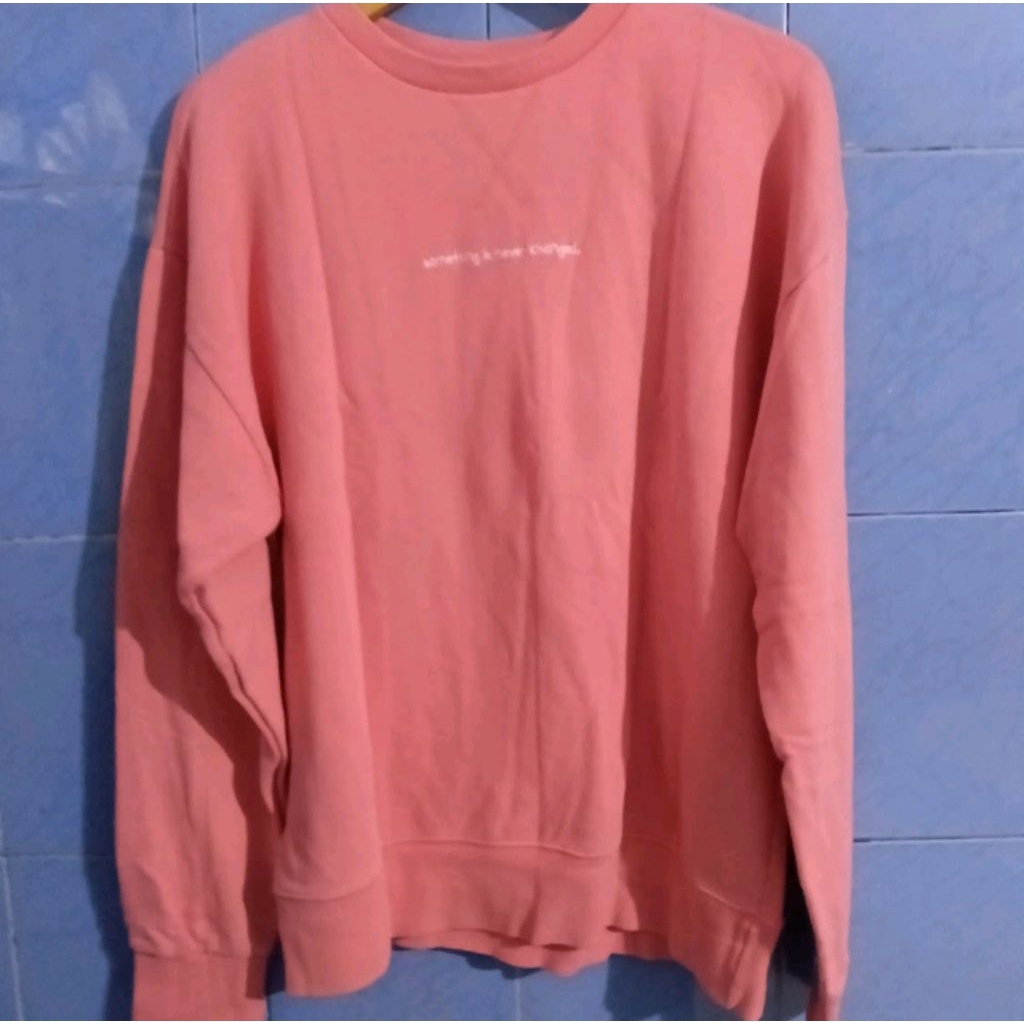 crewneck lieu full 100% cotton pink