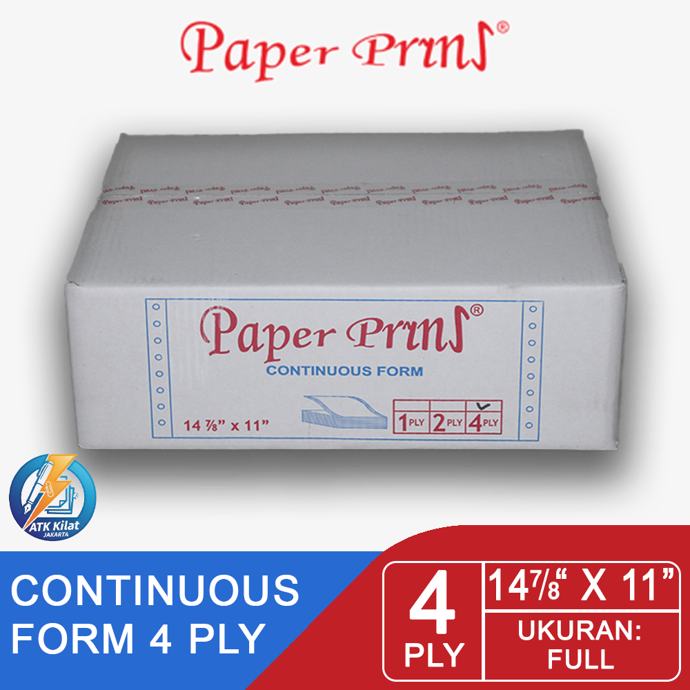 KERTAS CONTINUOUS FORM 4 PLY PAPER PRINT 14 7/8 X 11 FULL FAKTUR SURAT JALAN B4 NCR RANGKAP 4