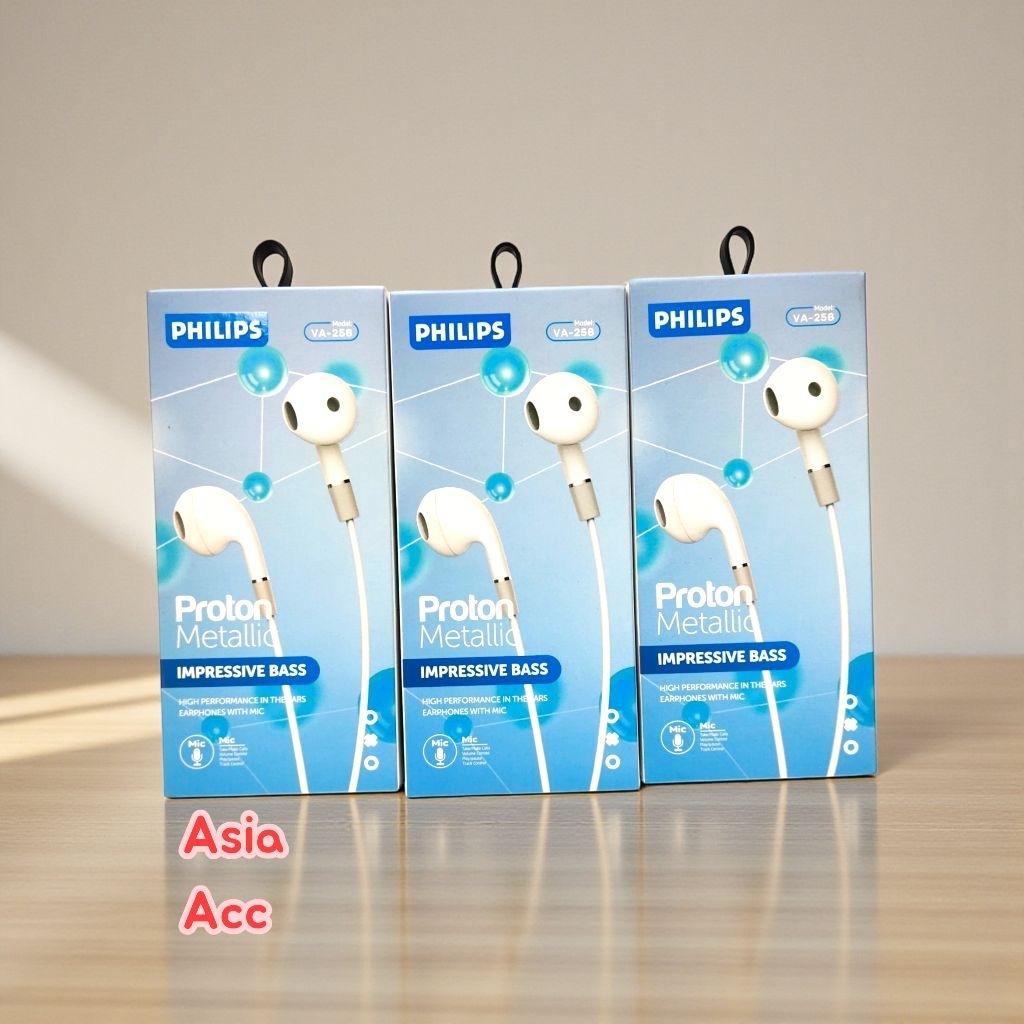 Earphone Philips VA-258 Mic Hansfree Handset Handsfree Philips VA258 Headset Philips VA-258 Bass Mic