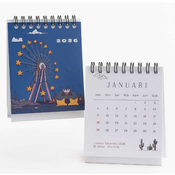 KALENDER 2026 - KALENDER MINI - KALENDER AESTHETIC - KALENDER MEJA