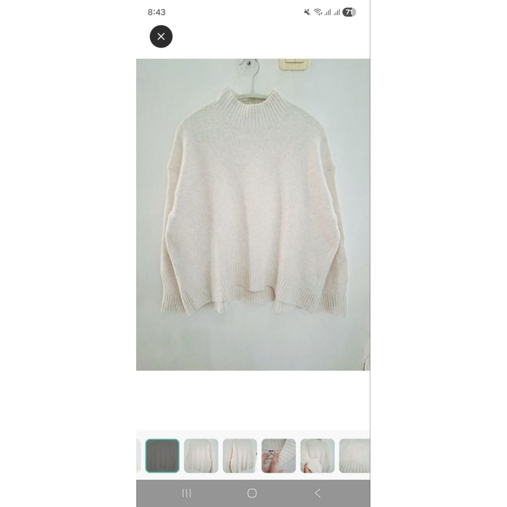 UNIQLO LIGHT SOUFFLE MOCK NECK LONG SLEEVE SWEATER
