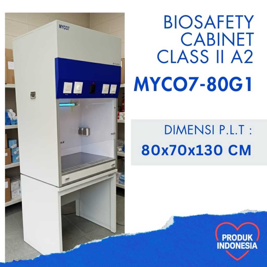 BIOSAFETY CABINET BSC CLASS II A2 MYCO7-80G1 BSC 80CM HEPA H14 Lab Biologi Farmasi