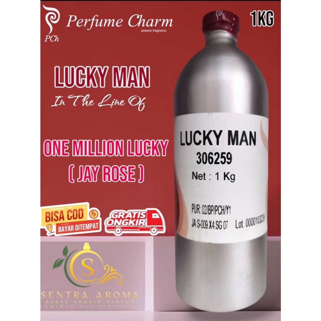 LUCKY MAN ~0ne Million Lucky~ BY PCH BIBIT PARFUM MURNI KEMASAN SEGEL KALENG 1 KG (ORIGINAL)