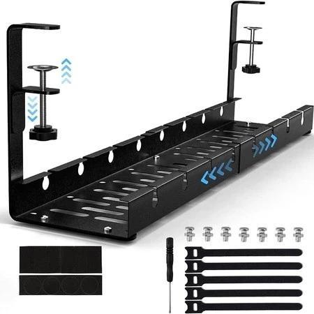 Under Desk Cable Management Clamp-on Tray Rak Kabel Organizer Meja Kerja Gaming Wire Management