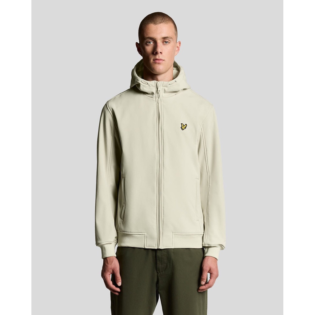 Lyle And Scott Mes Lined Softshell Hooded Jacket In Beige