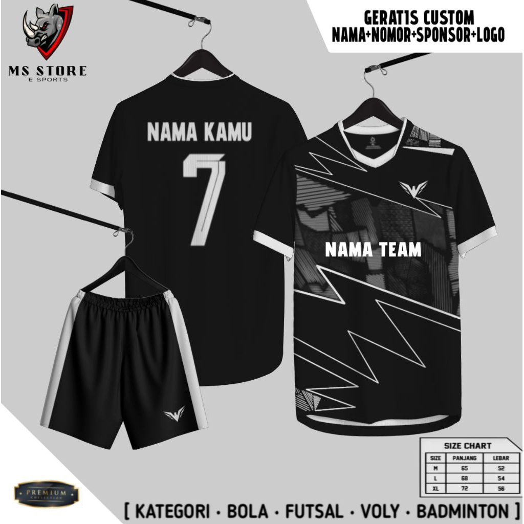 PAKET ISI (15 PCS) JERSEY FUTSAL, BOLA, VOLY CUSTOM NAMA+NOMOR PUNGGUNG LOGO
