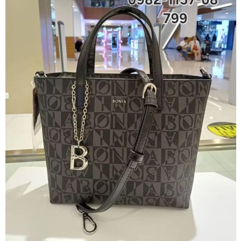 READY STOCK tas bonia original sling tote bag monogram hitam S new arrival