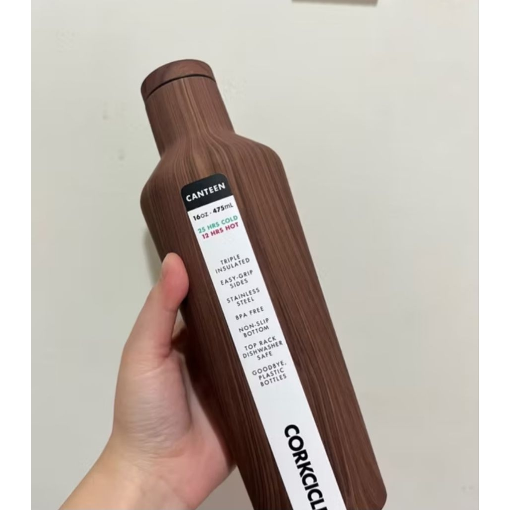 [AISHOP]preloved pribadi tumbler Corkcicle canteen walnut wood 16oz