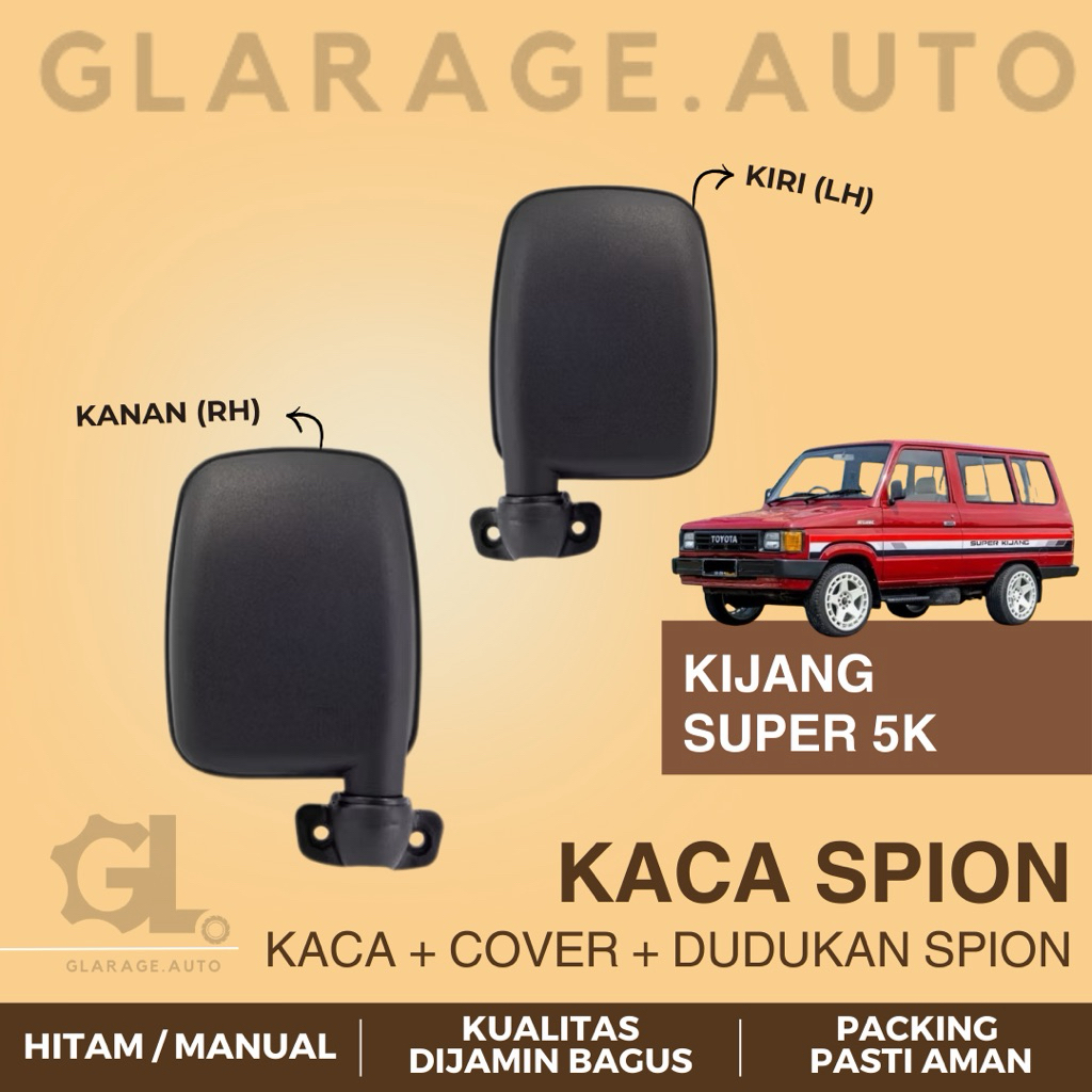 EMGI KACA SPION MOBIL KIJANG SUPER 5K WARNA HITAM