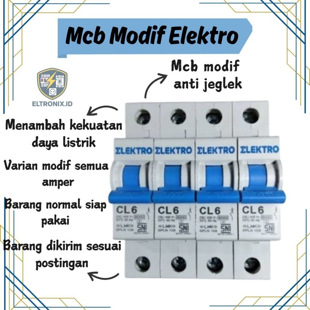 Mcb modif 1phase mcb modif elektro mcb modif anti jeglek siap kirim bonus segel