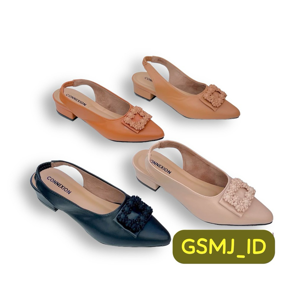 Sandal Slip On mules Wanita Sepatu Kerja tali belakang Terlaris dari Matahari