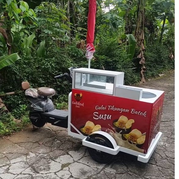 GEROBAK SEPEDA LISTRIK BAKSO DAN GULAI BISA CUSTEM
