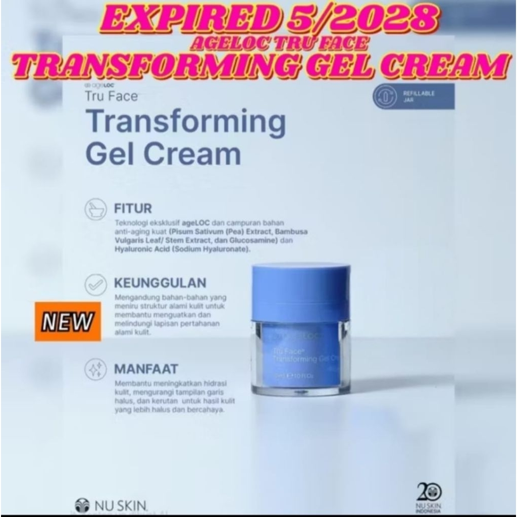 1 NEW  AGELOCK TRUU FACE TRANSFORMING GEL CREAM ED 05/28 TRANSFORMING NIGHT AGELOCK