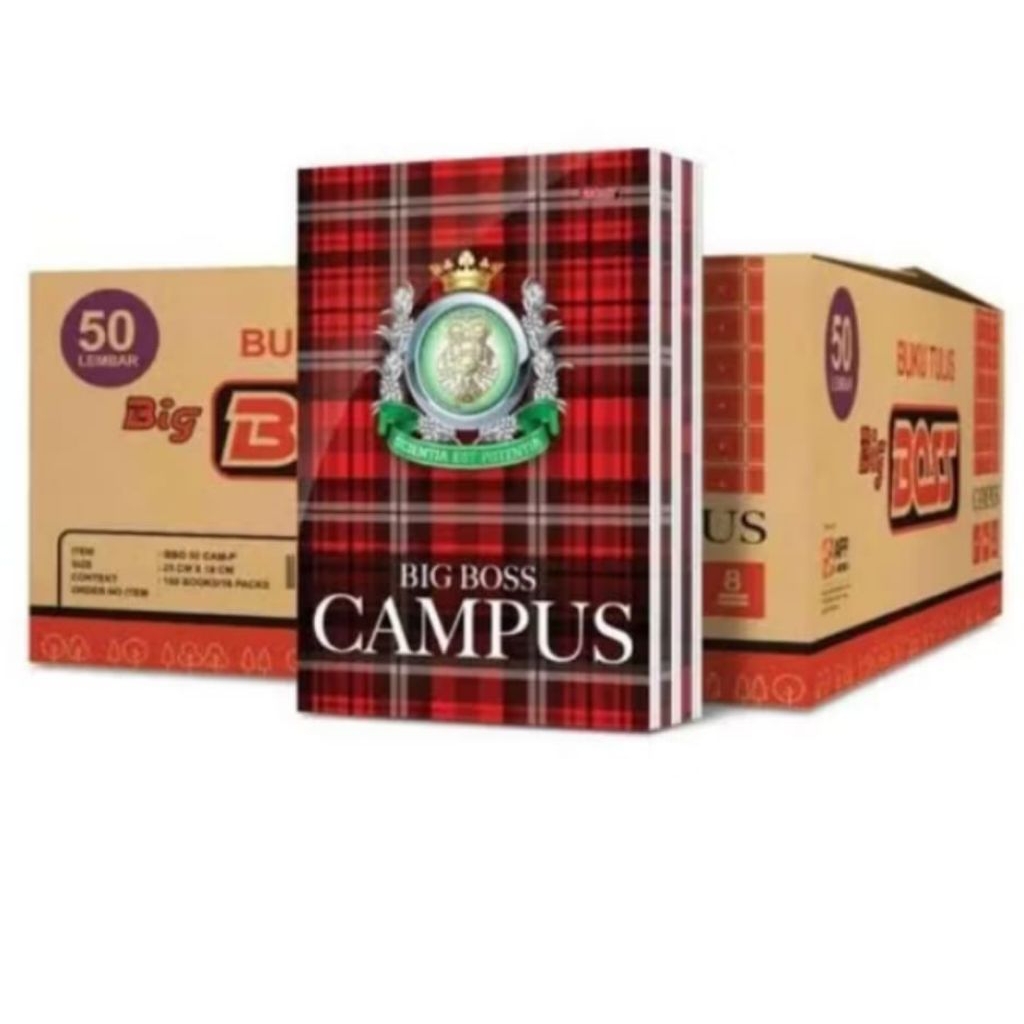 campus buku tulis ukuran besar big boss campus isi 58 lembar (1 pak isi 10 buku)