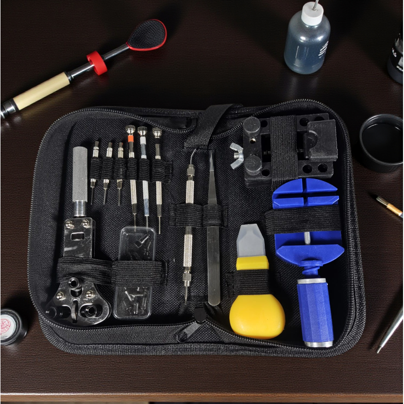 Alat Reparasi Jam Tangan 13 in 1 Set Lengkap Tukang Jam | Perkakas Servis Obeng Ganti Baterai Strap