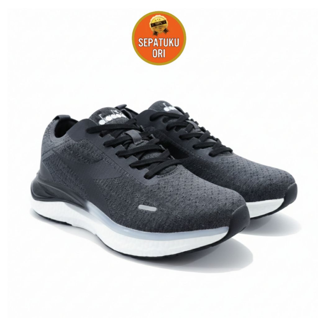 SEPATU PRIA DIADORA NYOMI MENS BLACK GRAY NEW ORI BNIB DIARU250609B