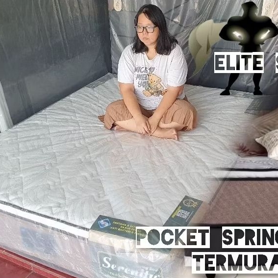 Set Elite Supreme divan std Sand Bianco 160x200 kasur Spring Bed Royal plush top 33-34 cm