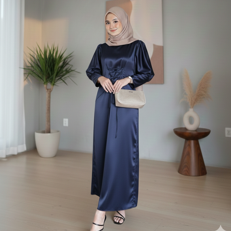 F154 |  BRINA MIDIDRESS BAHAN SATIN VELVET PREMIUM DRES KONDANGAN BRIDESMAID [Girls_Collection.id]