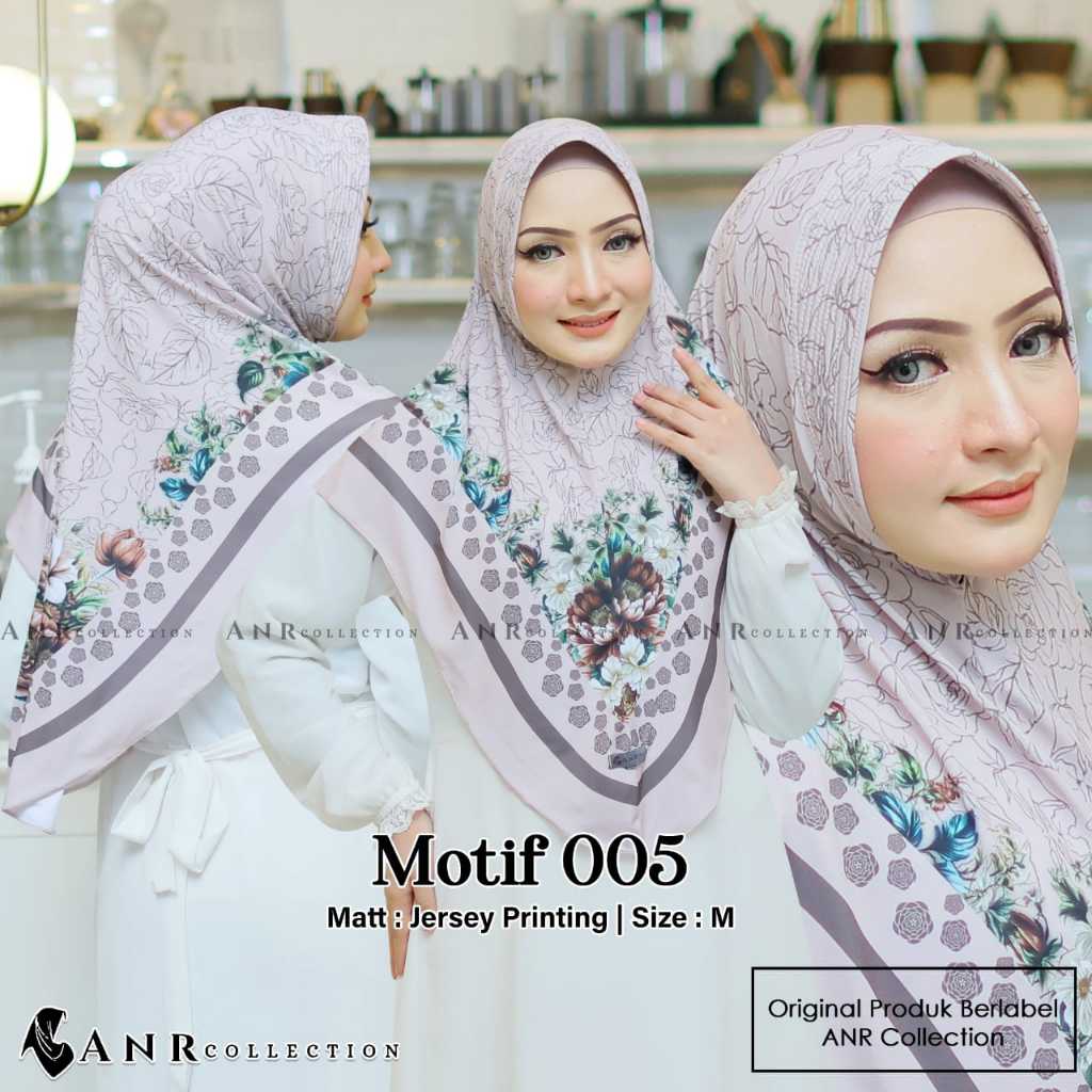 Hijab Bergo instant motif premium instant hijab Standar Bergo printing Shar'i Muslim women syari
