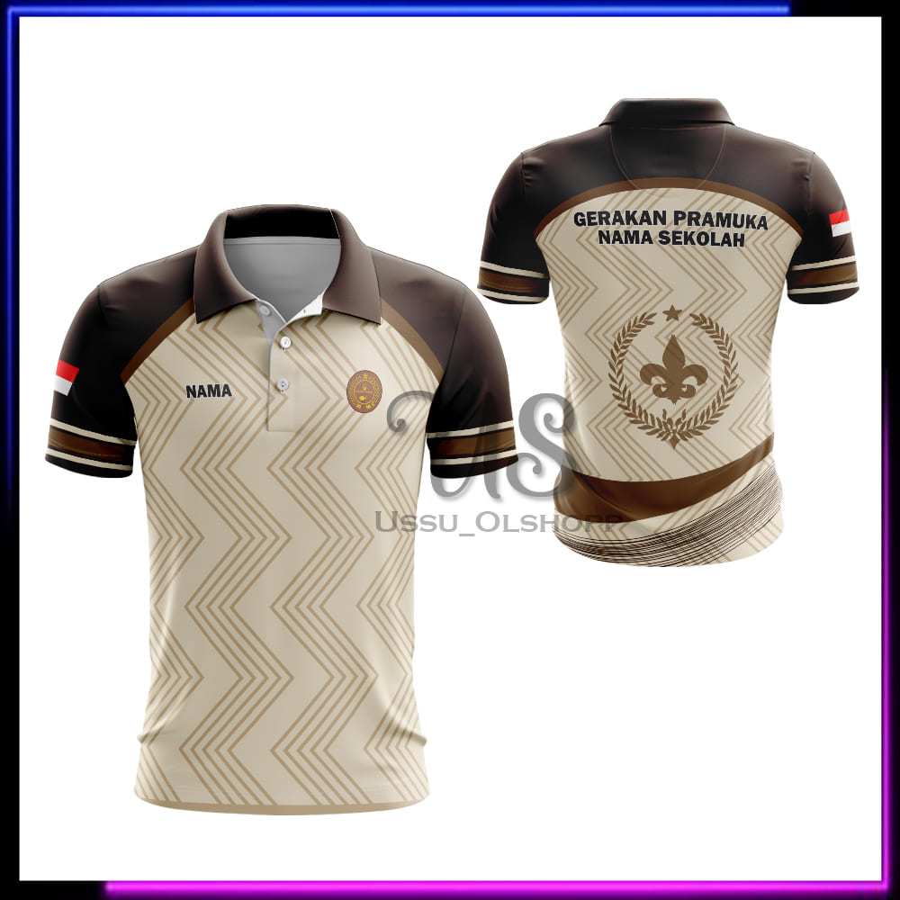 Kaos Polo Pramuka Jersey Pria Pramuka Pembina Lengan Panjang Baju Guru Pramuka Bisa Pake Nama