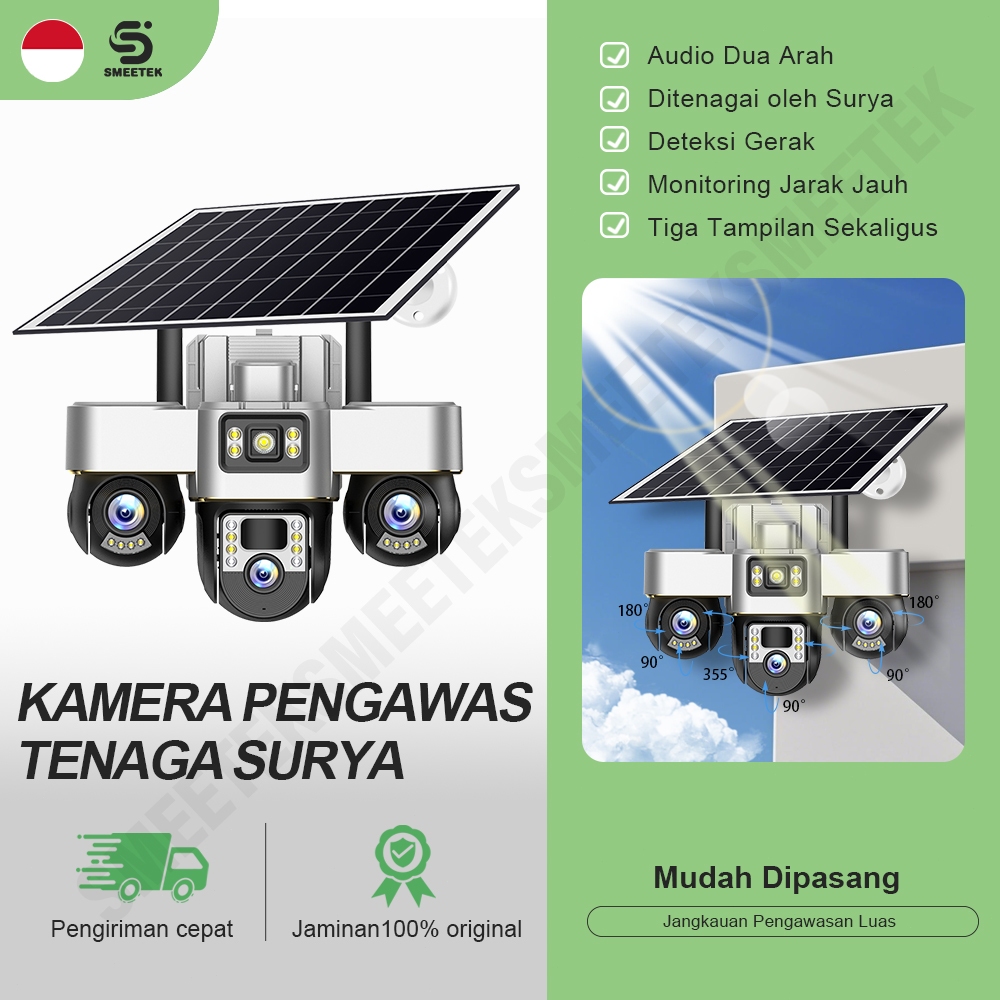 SMEETEK  Kamera terintegrasi dengan resolusi 2 megapiksel, bertenaga surya, hemat daya, 4G, dua sumb
