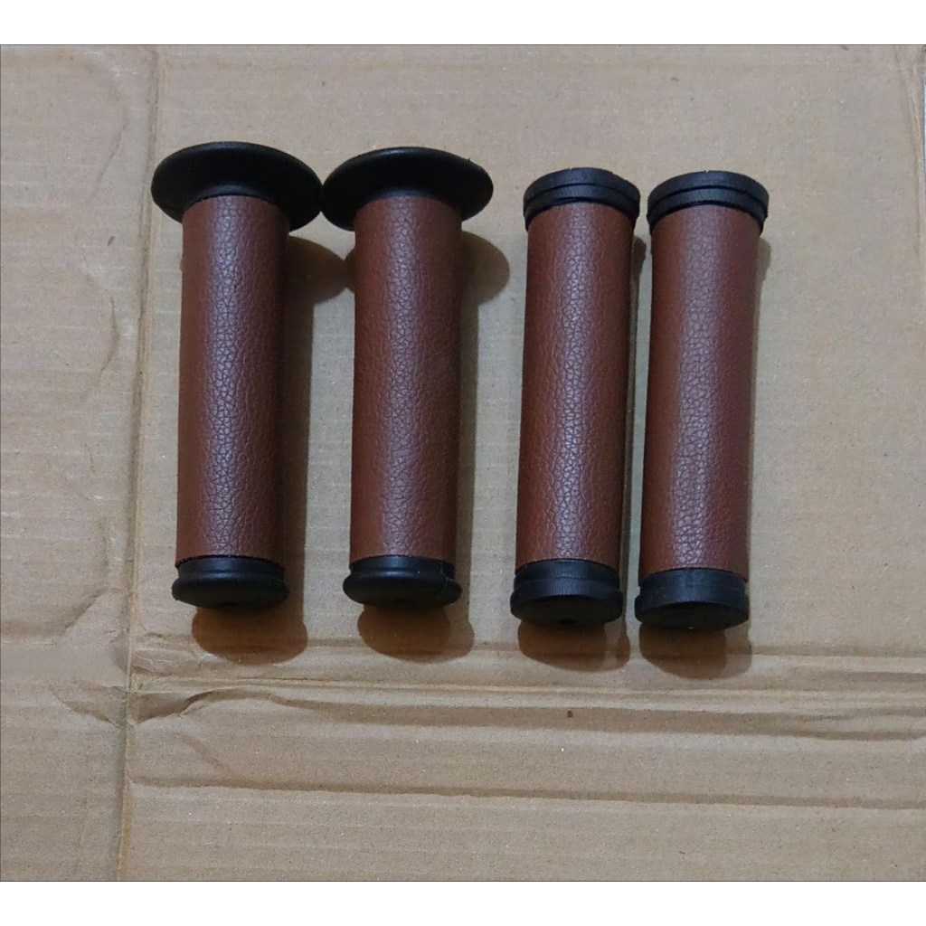 handgrip sepeda skin kulit coklat vintage klasik grip sepeda hitam coklat