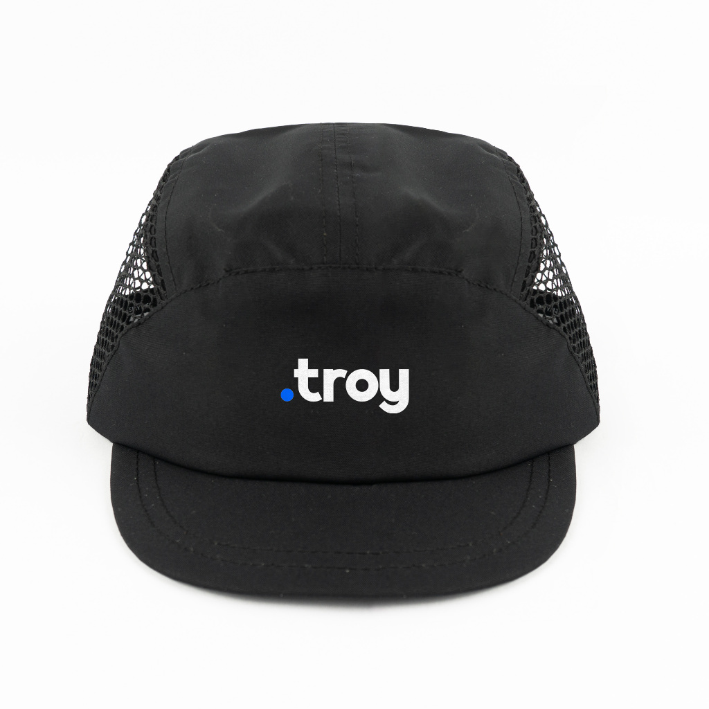 [Free Box] Troy Company Active Cap Cycling Cap Black DotTroy - Topi Outdoor Topi Lari Topi Sepeda Hitam ACD 3464