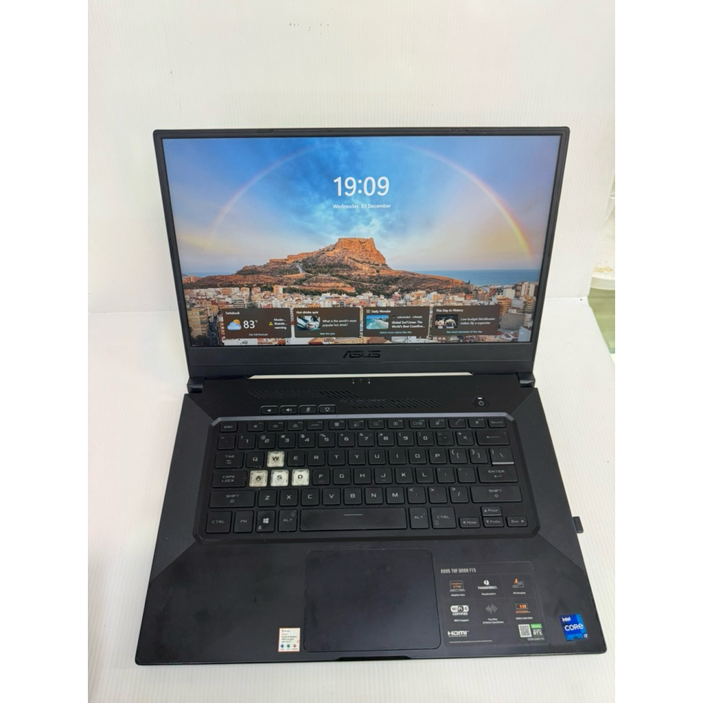 Laptop gaming murah Asus Tuf Dash F15 15" ram 16/512gb intel core i7 gen 11th bekas second fulset or