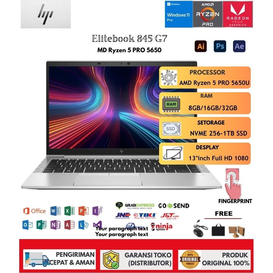 Laptop HP Eltebook 845 G8 RYZEN 5 TOUCHSCREEN 32GB/SSD 1TB FULLSET