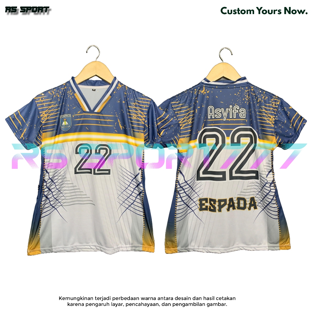 Jersey Volly Cewek Kaos Team Olahraga Full Printing