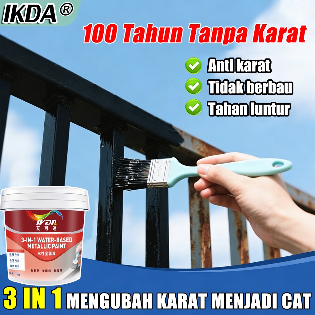 Anti Karat 100% IKDA Cat anti karat 1KGg Anti-korosi Anti-rust Cepat menghilangkan karat Dilengkapi 