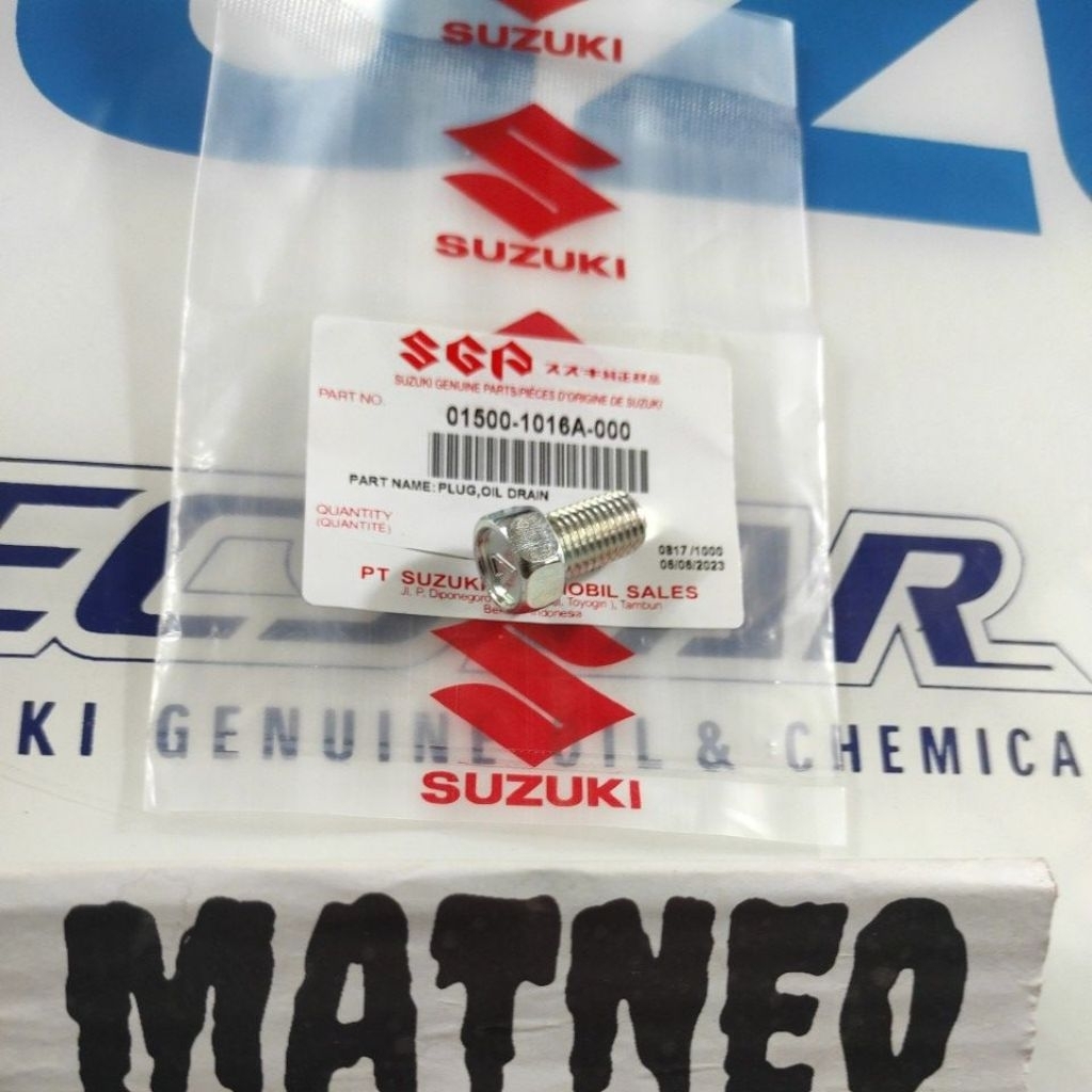 Baut BOLT 10X16MM Tap Oli (Baut Pembuangan Oli Mesin Bawah) SUZUKI SKAYWAVE SHOGUN ALL NEW SATRIA FU