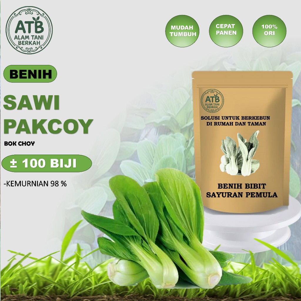 Bibit Sayuran Lengkap Benih Sawi Pakcoy Isi 100 Bibit Sawi pakcoy