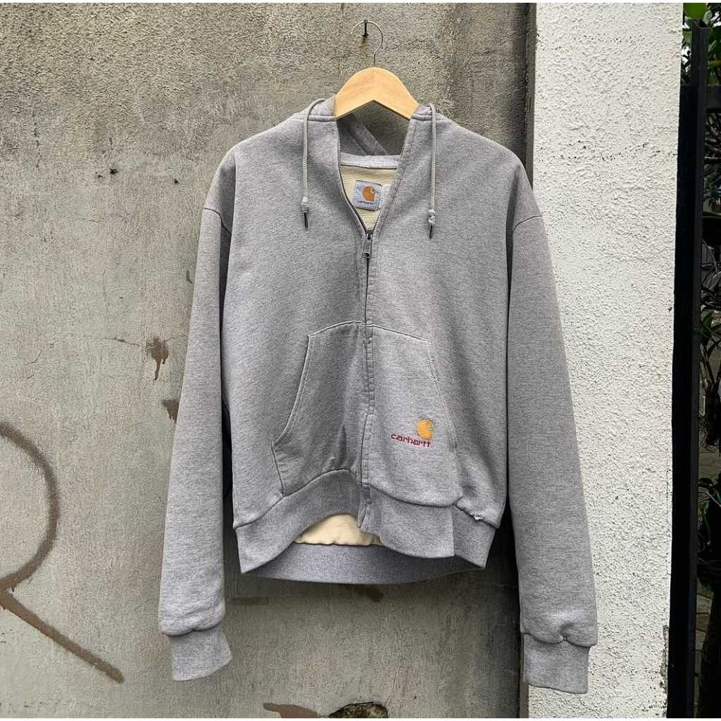 Early carhartt vintage 1990s thermal lined ziphood grey
