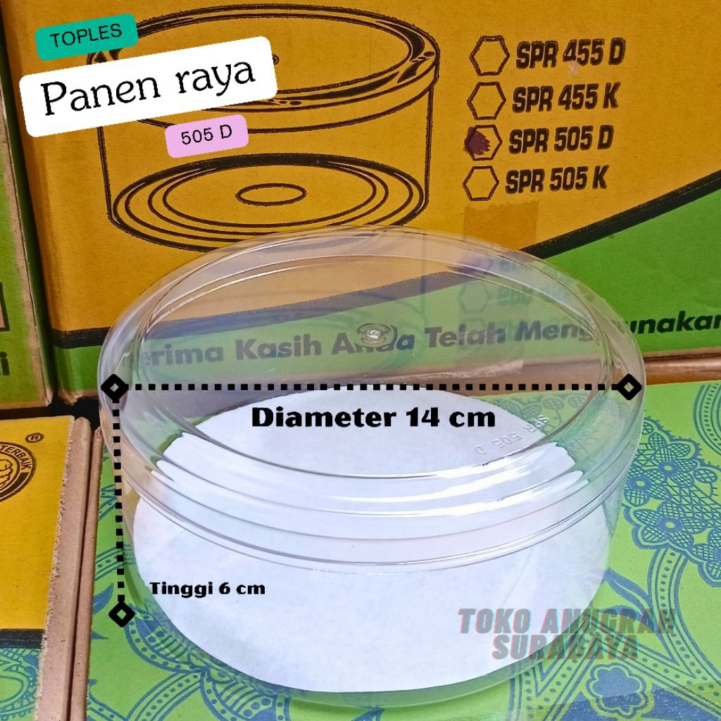 Toples Panen Raya 505 D Bulat / Stoples Panen Raya Setengah Kilo / Toples Kue kering Toples Nastar T