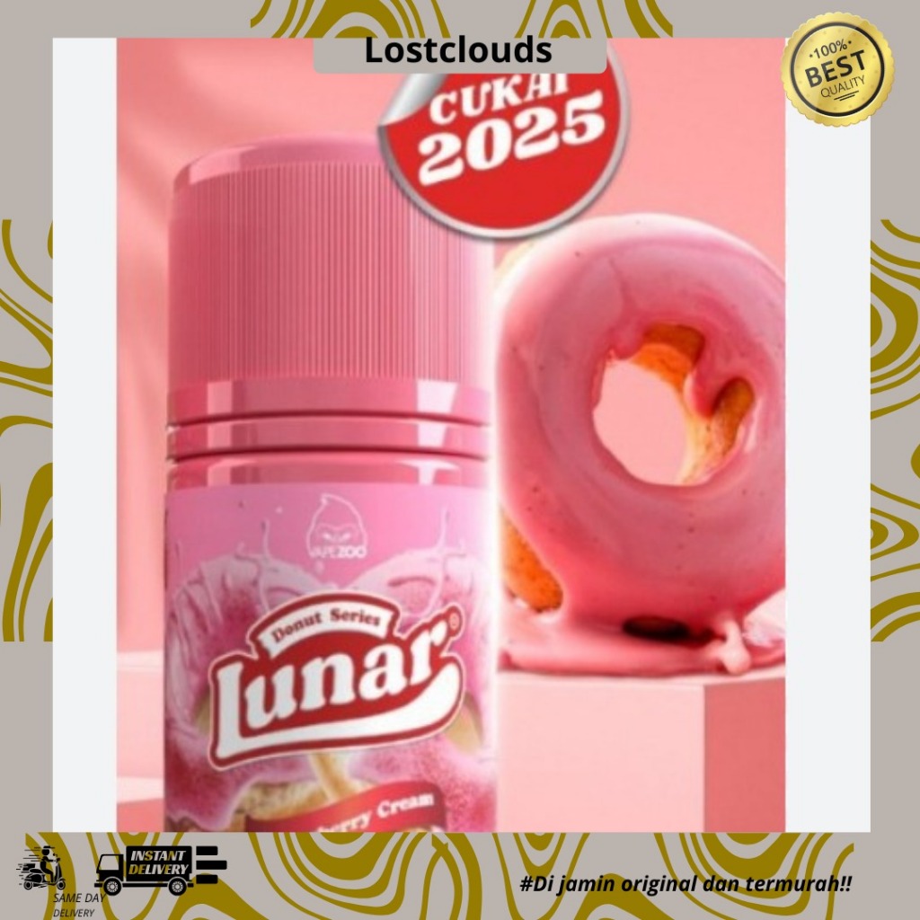 Lunar Donut Strawberry Cream New Series Freebase 60ml 100% Original