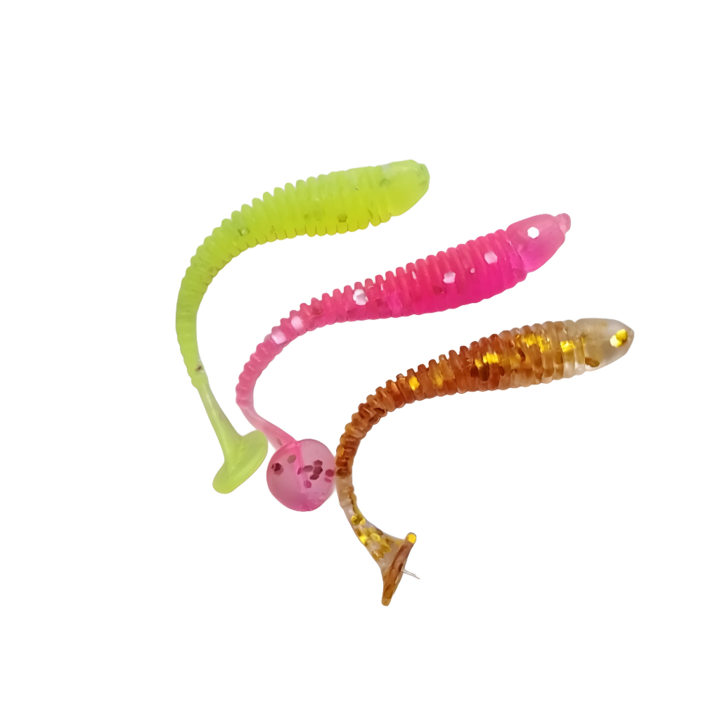 Umpan Pancing Soft Lure 5 cm Paddle Tail Sekrup Wormhook Jighead Umpan Casting UL Lure Gacor